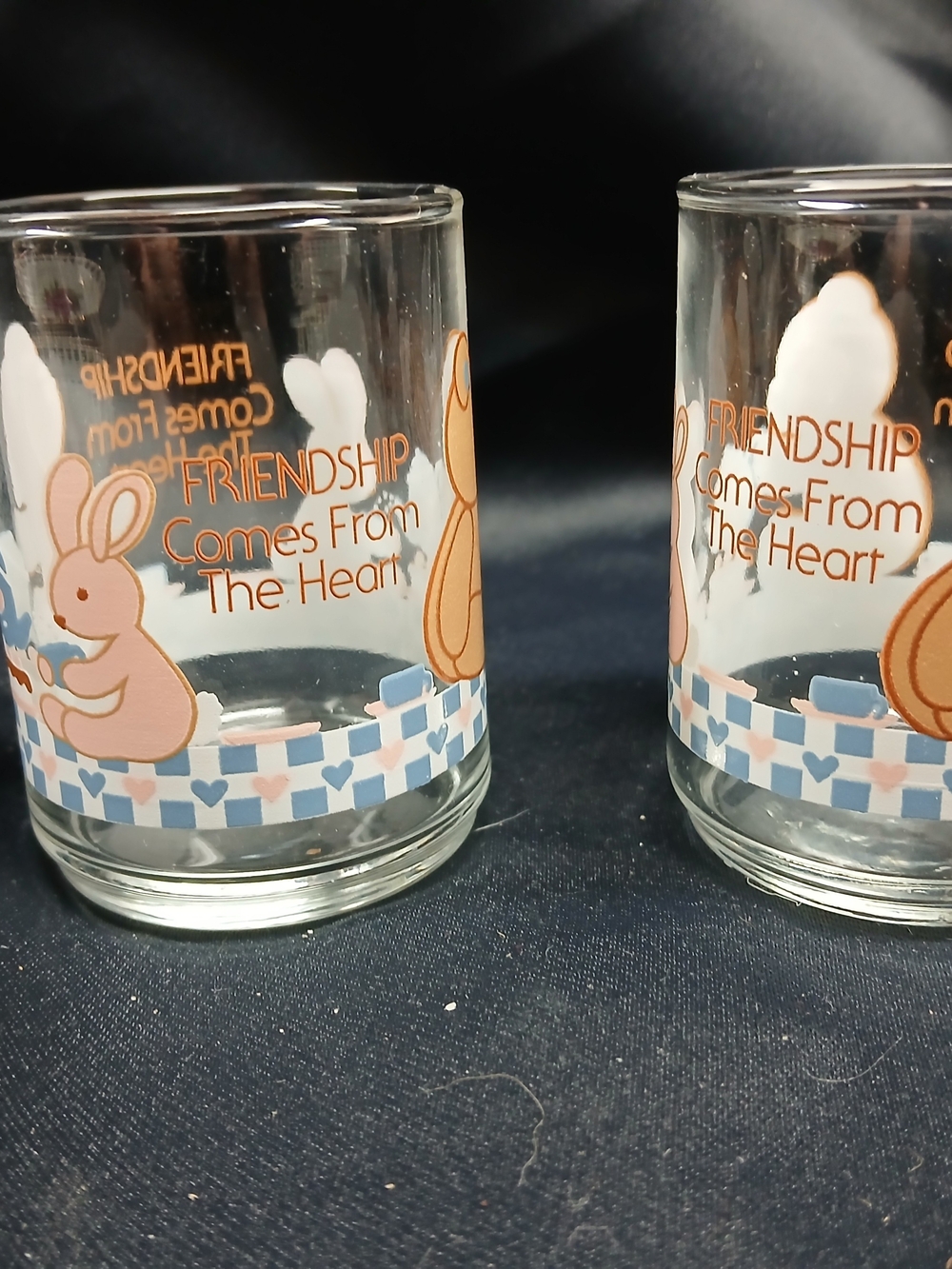Friendship Comes From The Heart Bunny Glasses - Pink & Blue
